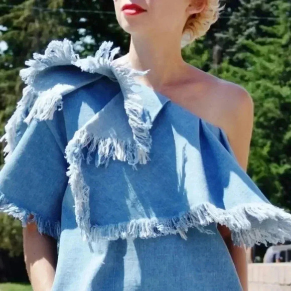 Marques / Almeida Denim Symmetrical Top - Picture 4 of 4